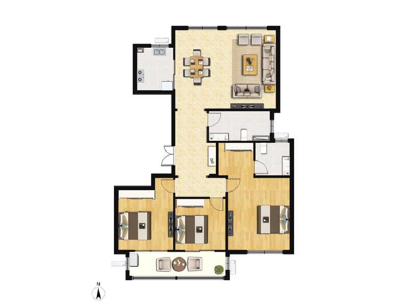 3室2厅2卫 住宅 在售户型图