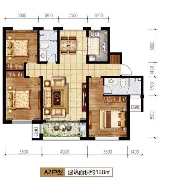 3室2厅2卫 住宅 售罄户型图