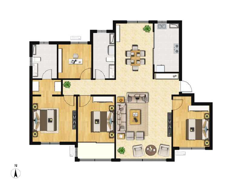 4室2厅2卫 住宅 在售户型图