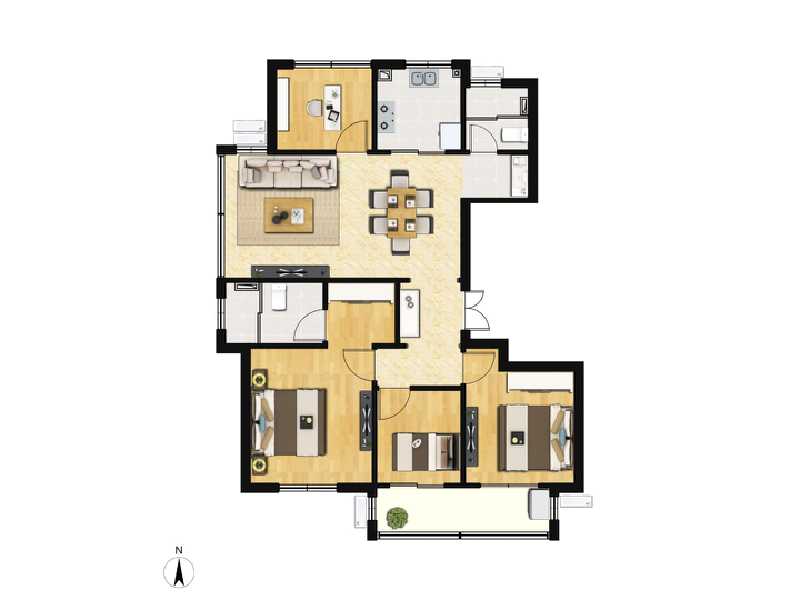 4室2厅2卫 住宅 在售户型图