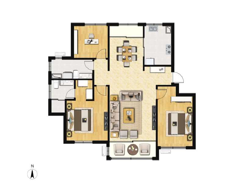 3室2厅2卫 住宅 在售户型图