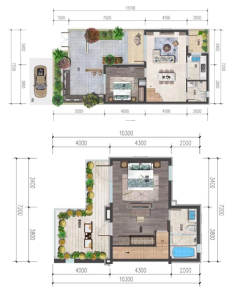 2室2厅2卫 住宅 在售户型图