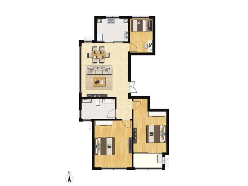 3室2厅1卫 住宅 在售户型图