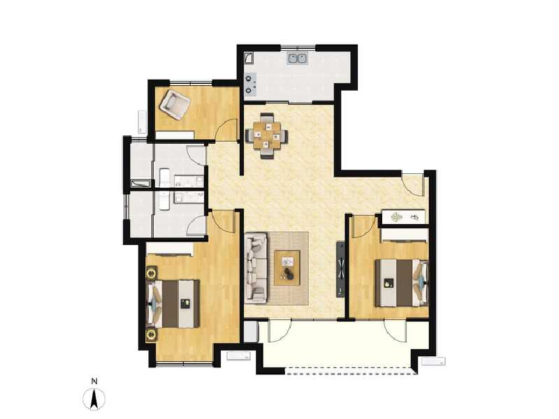 3室2厅2卫 住宅 在售户型图