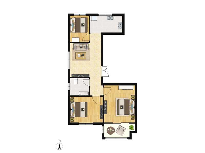 3室2厅1卫 住宅 在售户型图