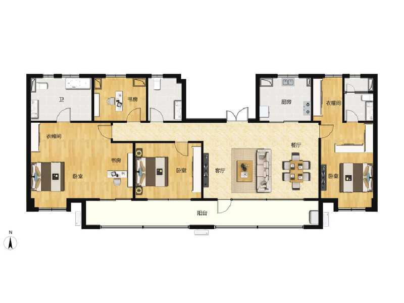 4室2厅3卫 住宅 在售户型图