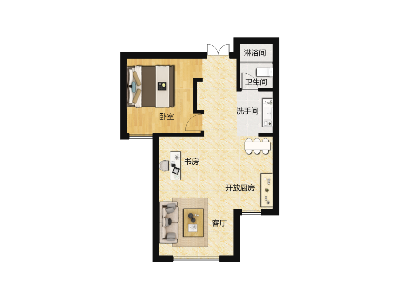 1室1厅1卫 住宅 售罄户型图