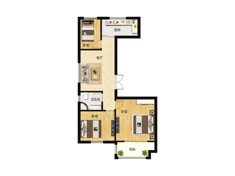 3室2厅1卫 住宅 售罄户型图