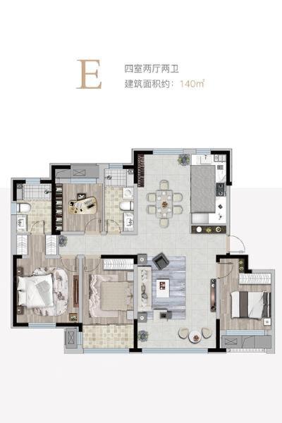 4室2厅2卫 住宅 在售户型图