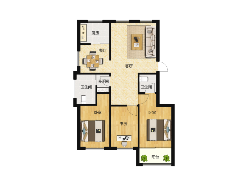 3室2厅2卫 住宅 售罄户型图