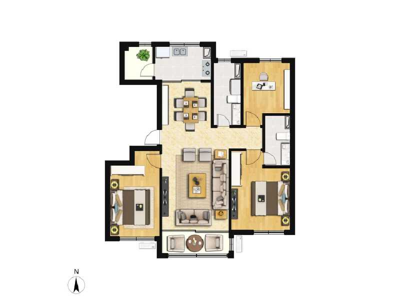 3室2厅2卫 住宅 在售户型图