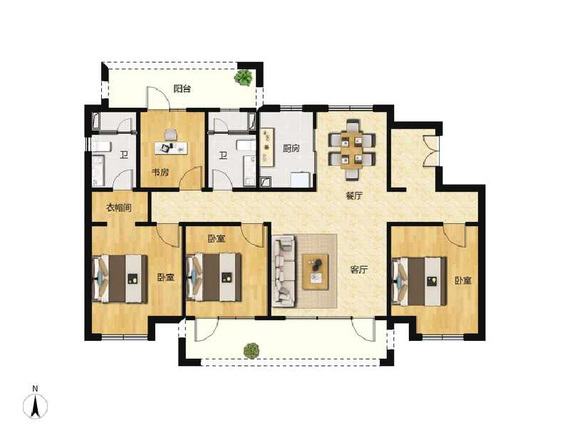 4室2厅2卫 住宅 在售户型图