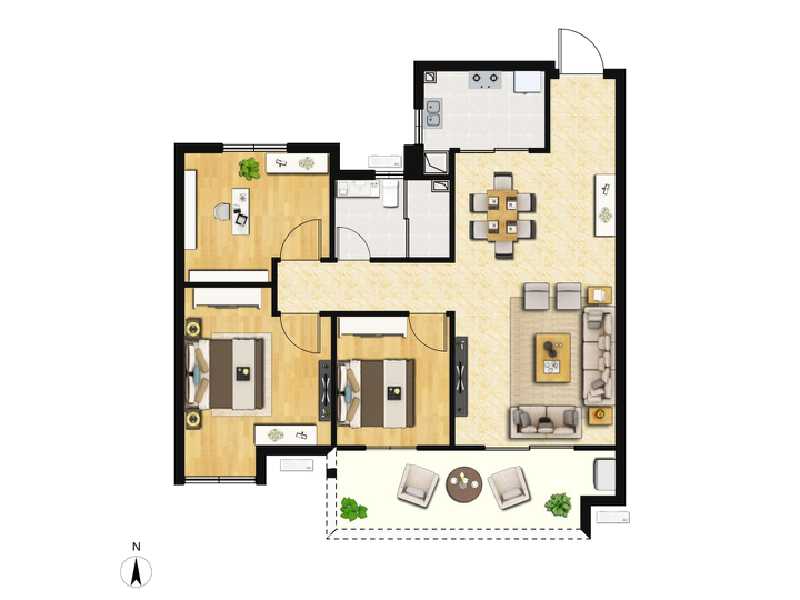 3室2厅1卫 住宅 在售户型图