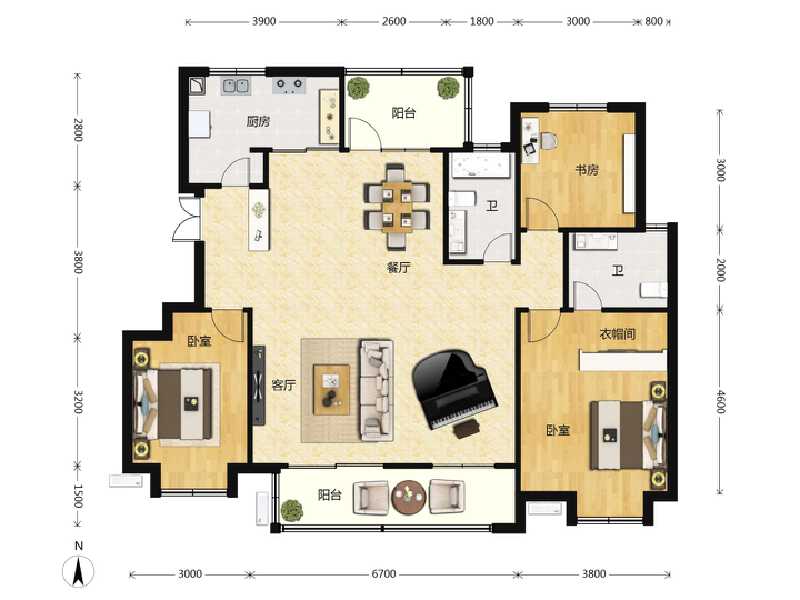 3室2厅2卫 住宅 在售户型图