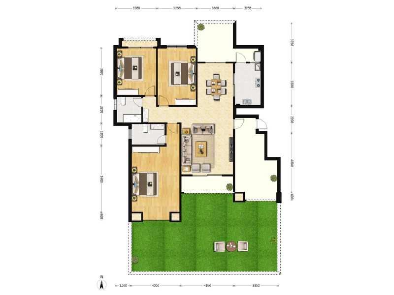 3室2厅2卫 住宅 售罄户型图