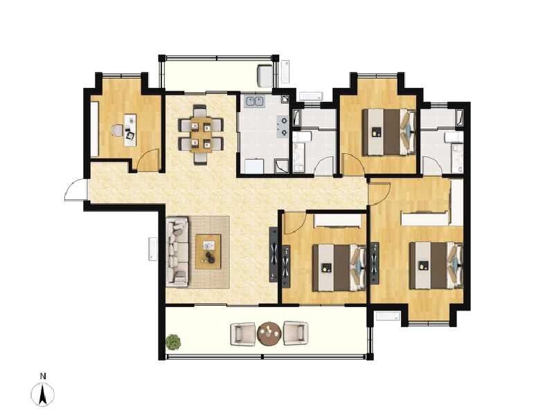 4室2厅2卫 住宅 在售户型图