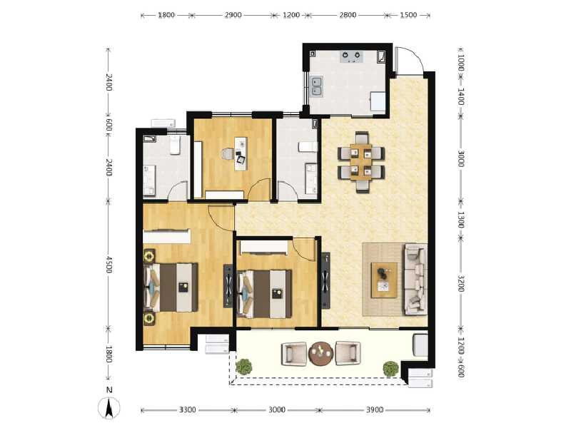 3室2厅2卫 住宅 在售户型图