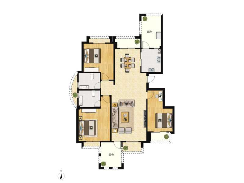 3室2厅2卫 住宅 在售户型图
