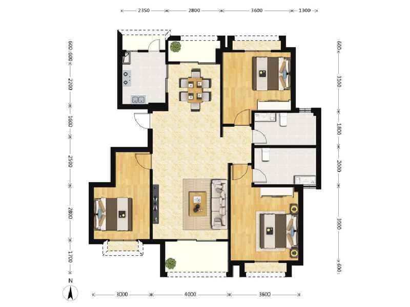 3室2厅2卫 住宅 在售户型图