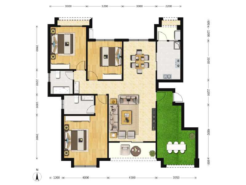 3室2厅2卫 住宅 在售户型图