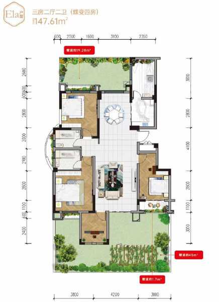 3室2厅2卫 住宅 在售户型图