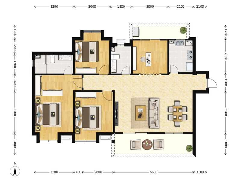 4室2厅2卫 住宅 在售户型图