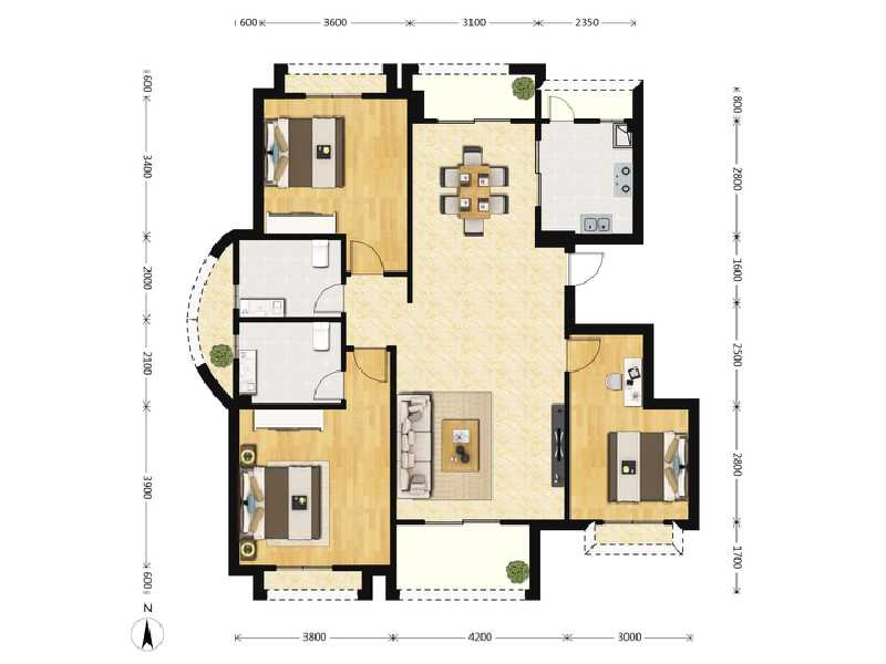 3室2厅2卫 住宅 在售户型图