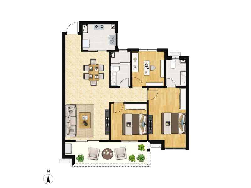 3室2厅2卫 住宅 在售户型图