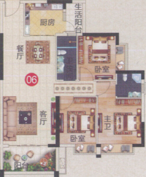 3室2厅2卫 住宅 在售户型图