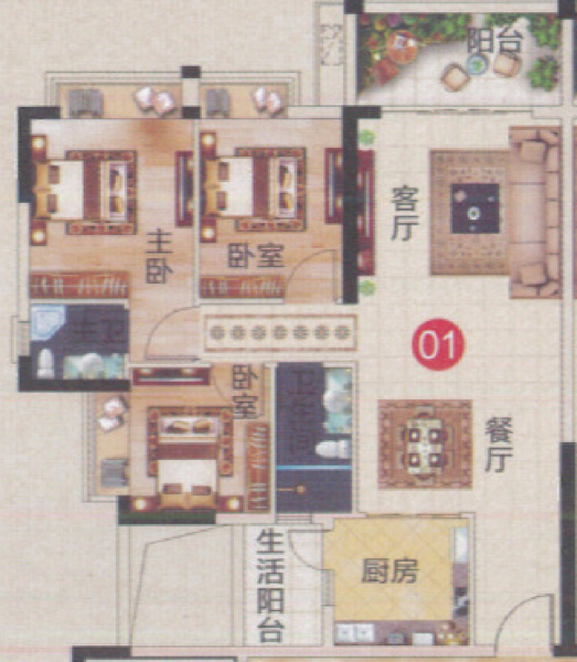 3室2厅2卫 住宅 在售户型图