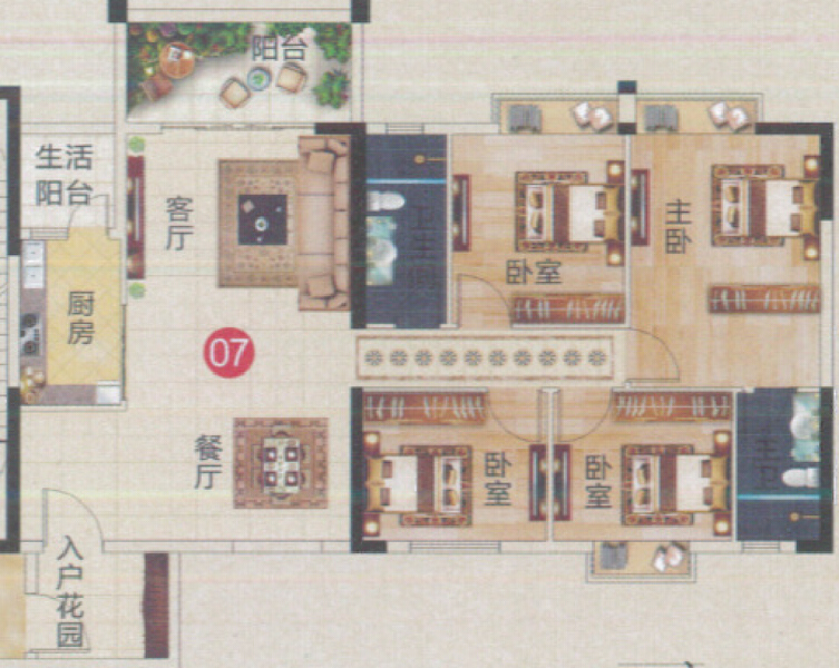 4室2厅2卫 住宅 在售户型图