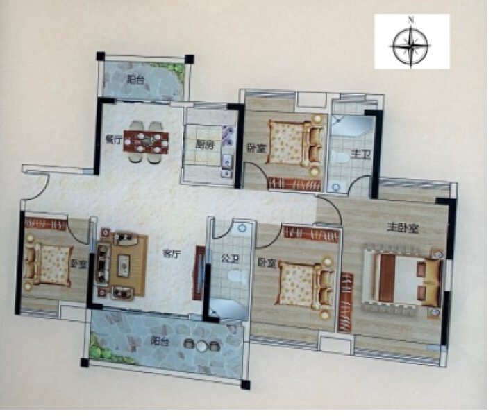 4室2厅2卫 住宅 在售户型图