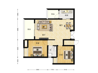 2室2厅1卫 住宅 售罄