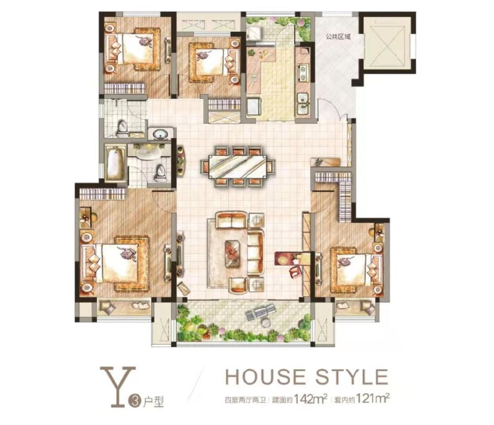 4室2厅2卫 住宅 售罄户型图