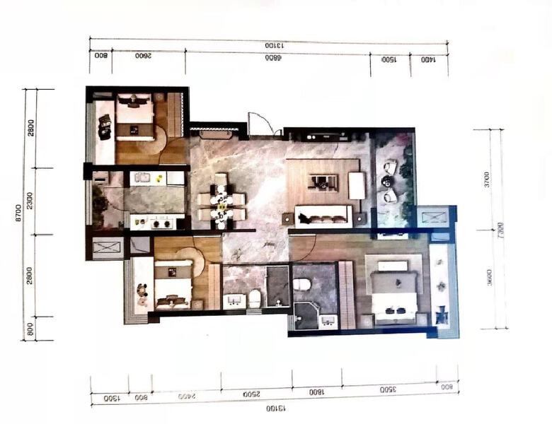 3室2厅2卫 住宅 在售户型图