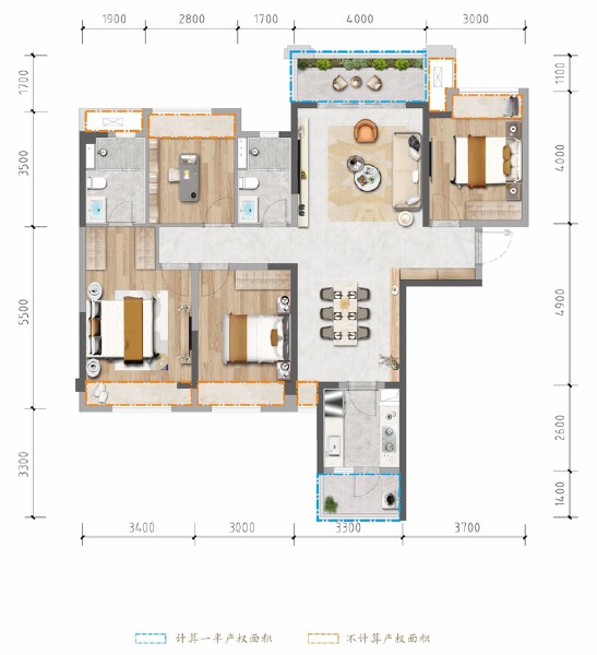 4室2厅2卫 住宅 售罄户型图