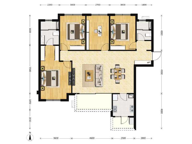 4室2厅2卫 住宅 售罄户型图