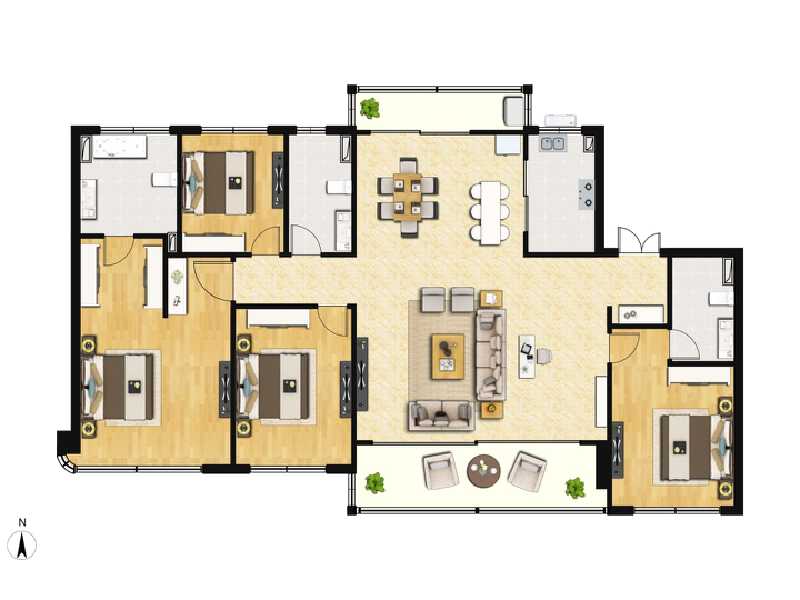 4室2厅3卫 住宅 售罄户型图