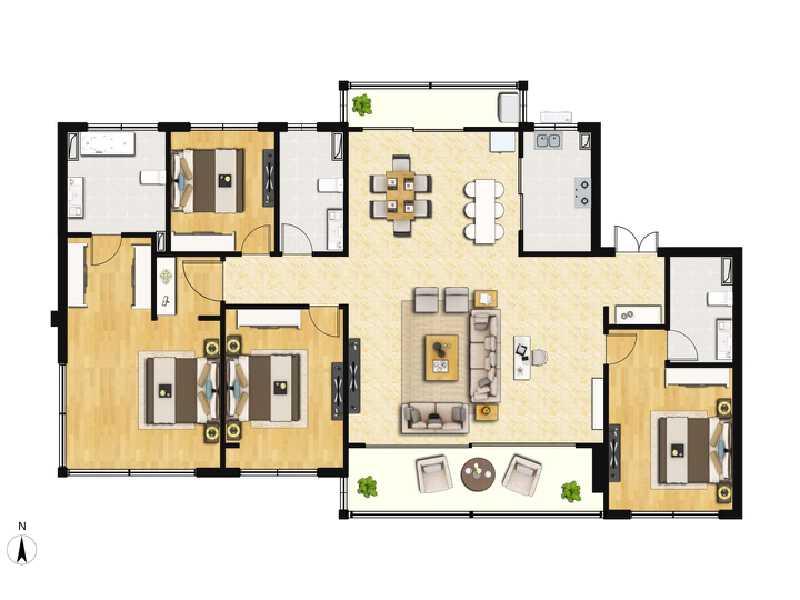 4室2厅3卫 住宅 售罄户型图