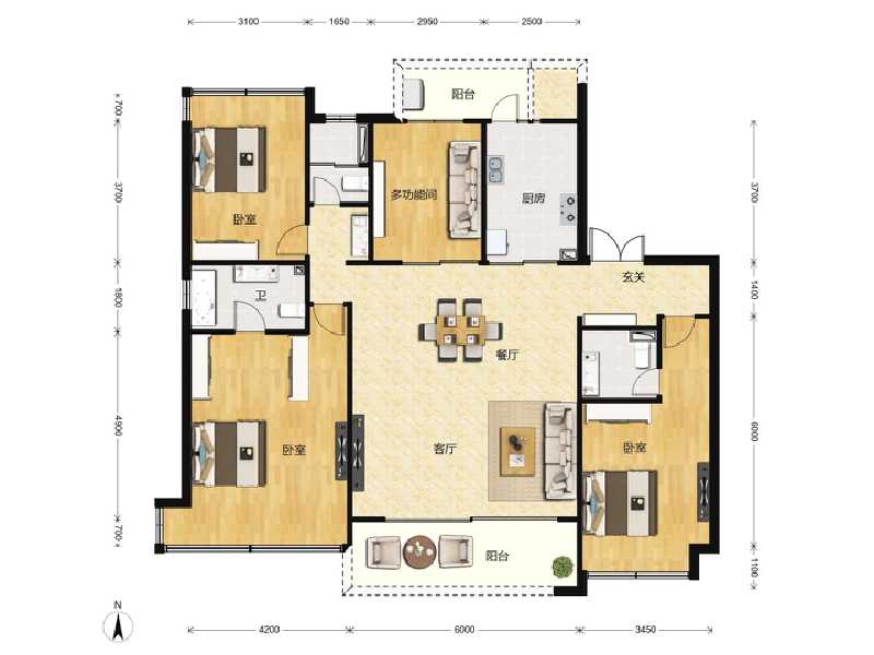 4室2厅3卫 住宅 在售户型图