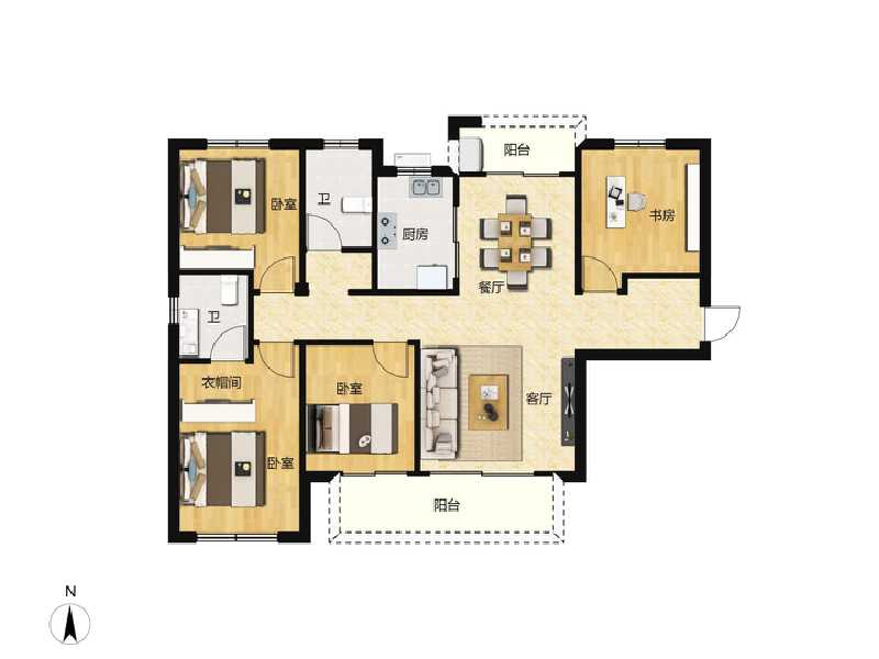 4室2厅2卫 住宅 售罄户型图