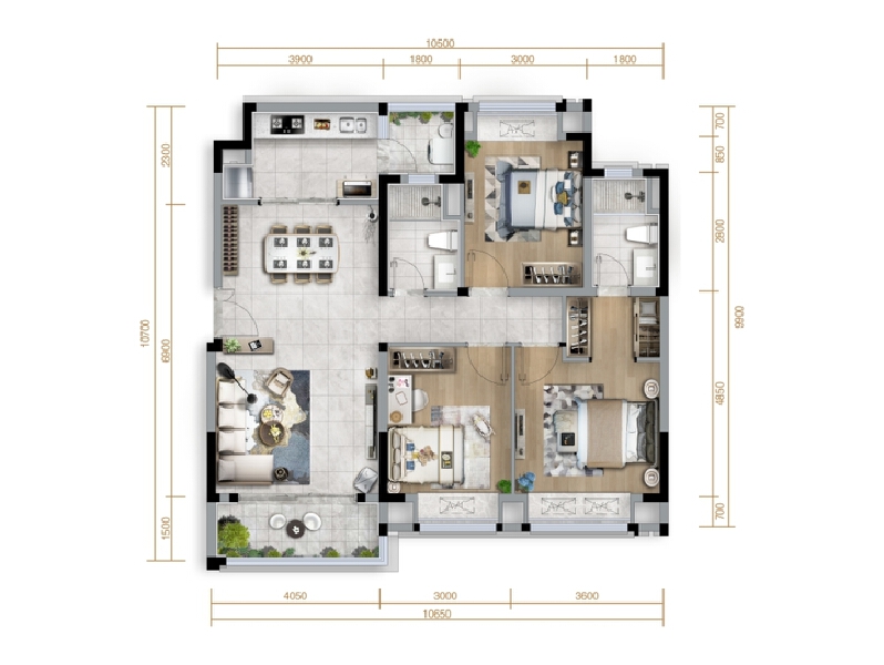 3室2厅2卫 住宅 售罄户型图