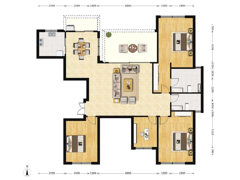 4室2厅2卫 住宅 在售户型图
