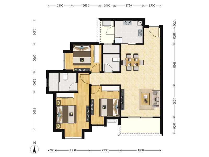 3室2厅2卫 住宅 在售户型图