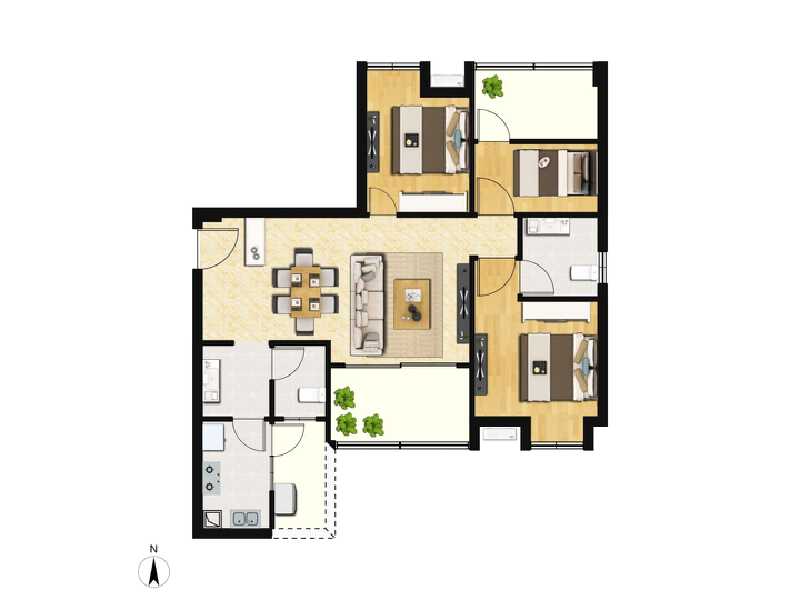 3室2厅2卫 住宅 在售户型图