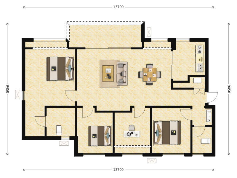 3室2厅2卫 住宅 售罄户型图