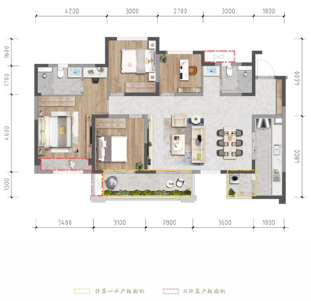 4室2厅2卫 住宅 售罄户型图