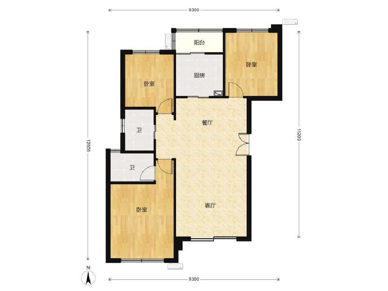 3室2厅2卫 住宅 售罄户型图