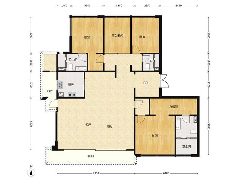 4室2厅3卫 住宅 售罄户型图