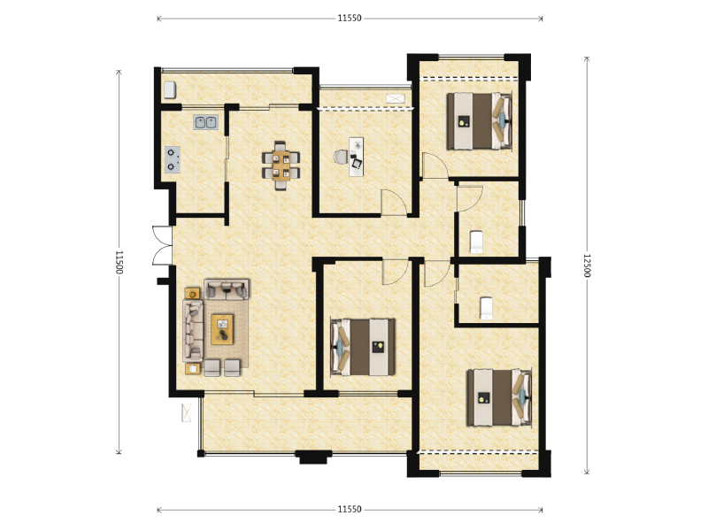 4室2厅2卫 住宅 在售户型图